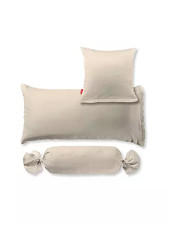 FLEURESSE | Satin-Kissenbezug "Royal Uni" 2-er 40x60cm (Silber) | beige